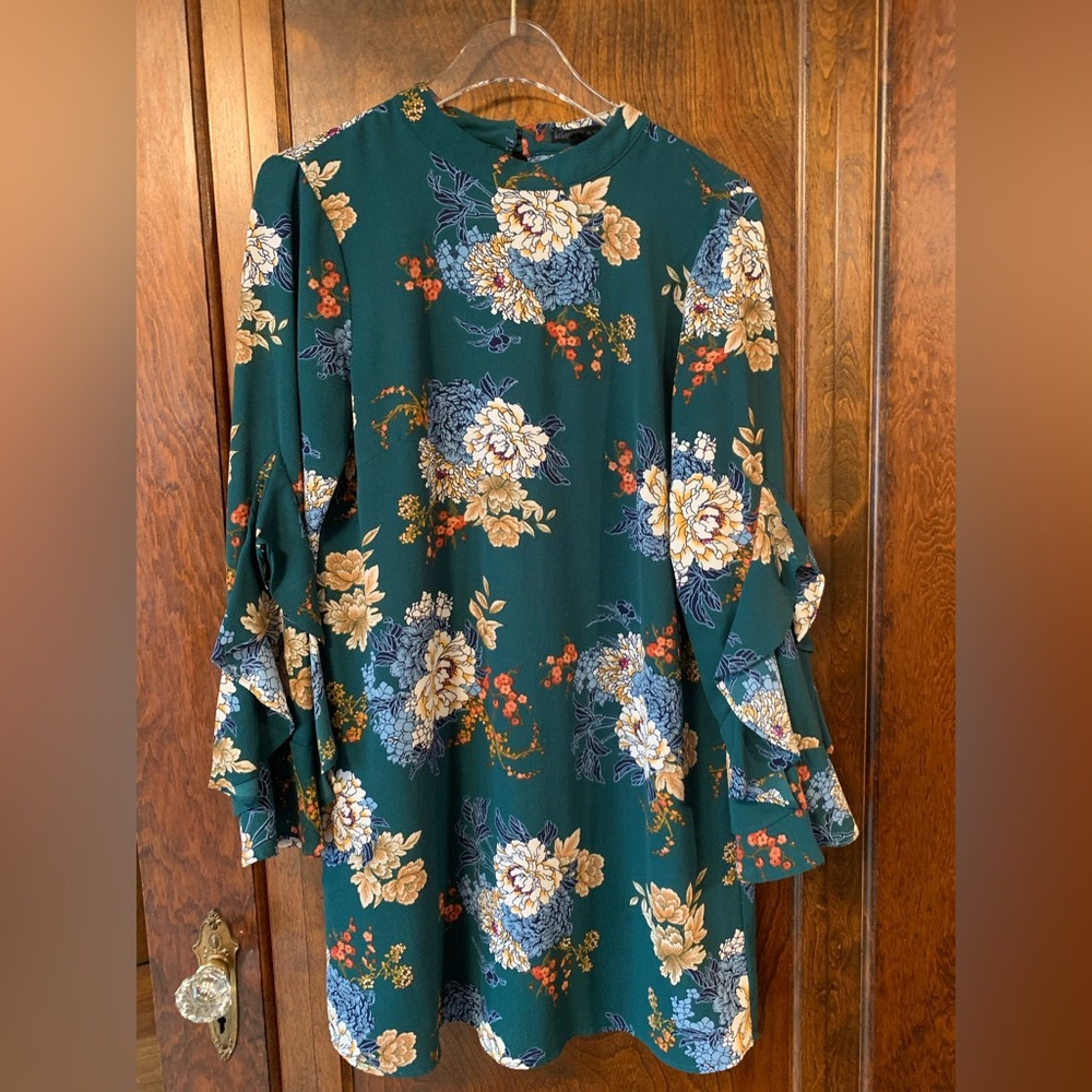 BeBop Teal floral print dress